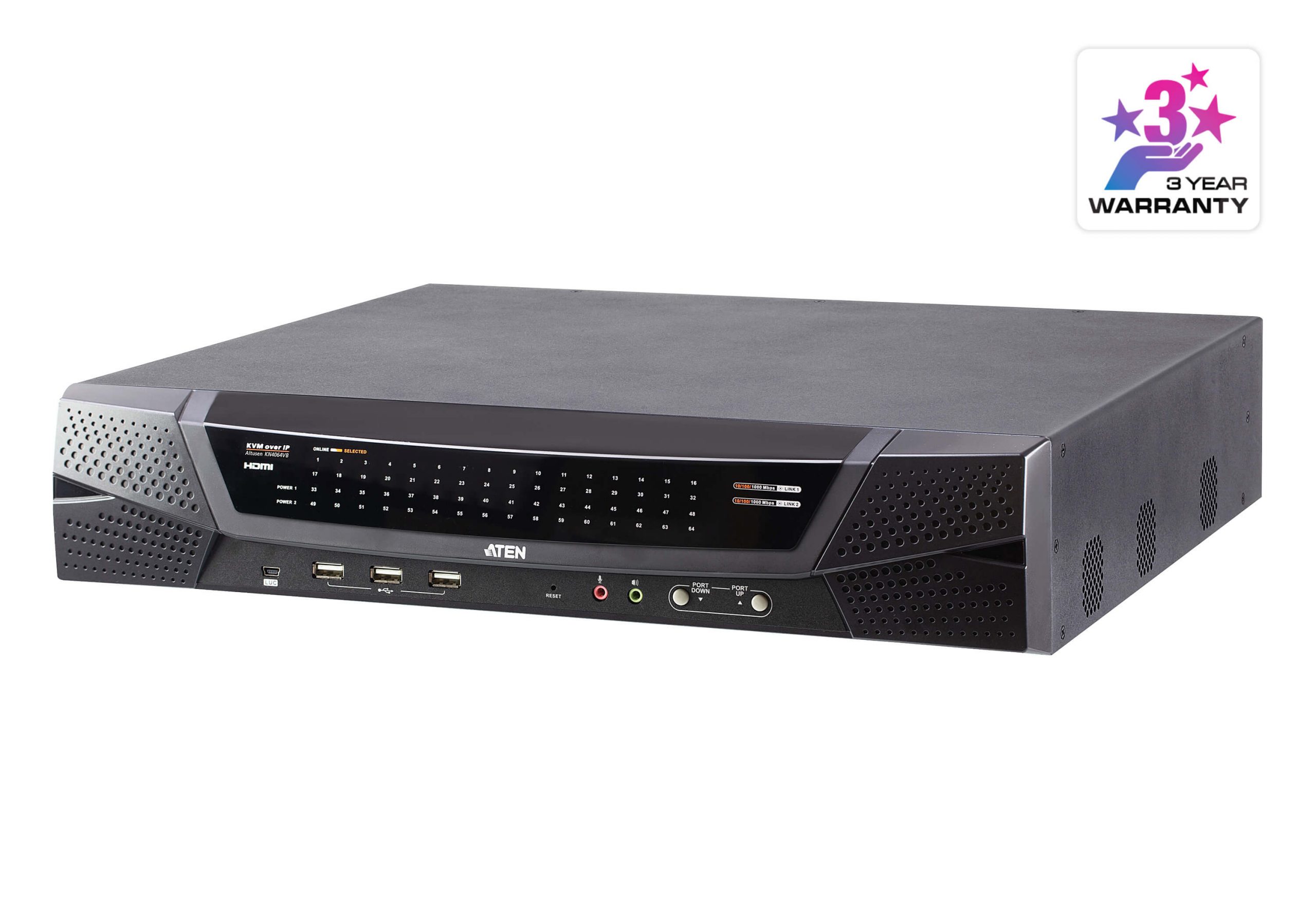 Aten KN4064VB 1-Local/4-Remote Shared Access 64-Port Multi-Interface Cat 5 KVM over IP Switch