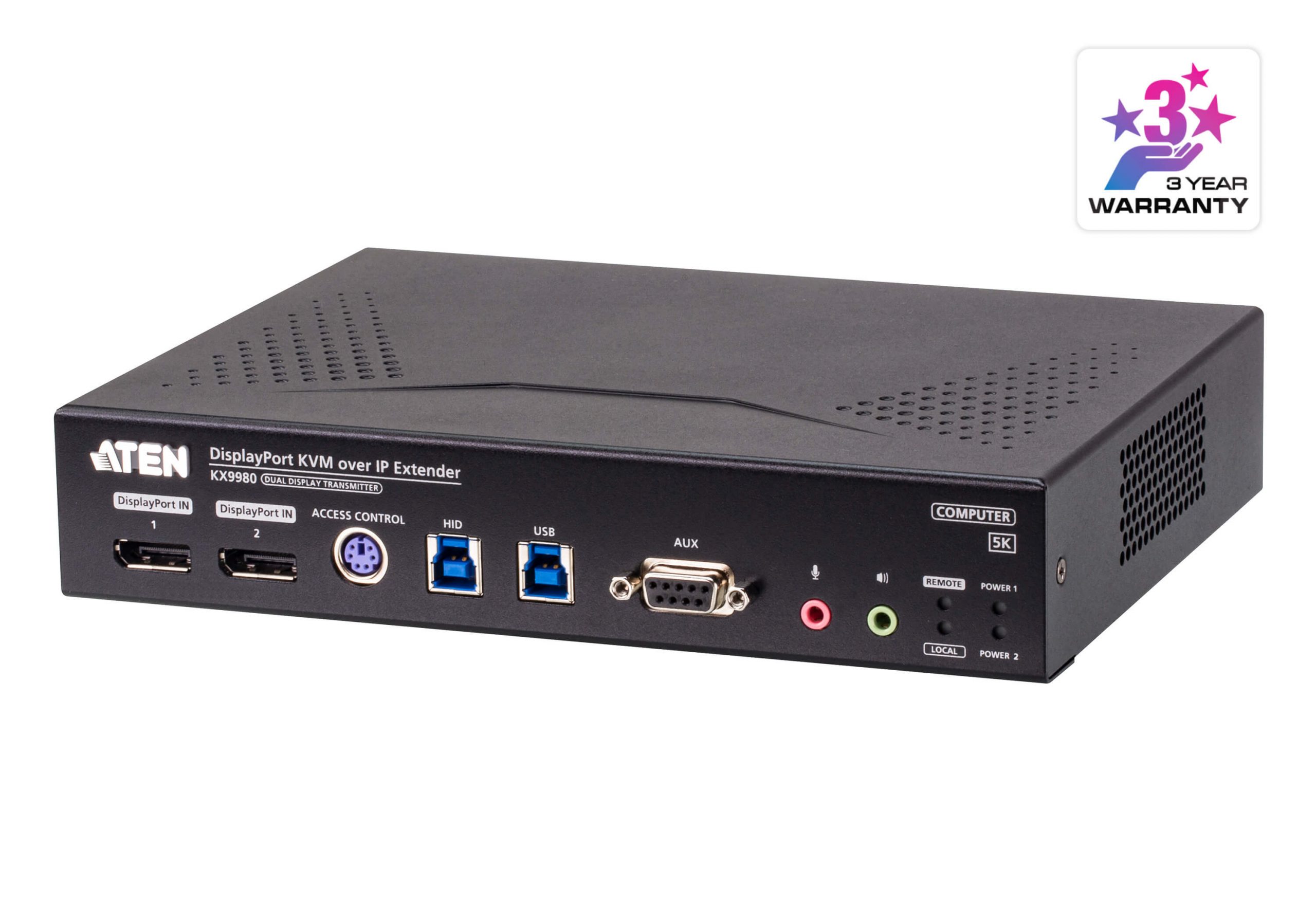 Aten KX9980T 5K DisplayPort Dual Display KVM over IP Transmitter