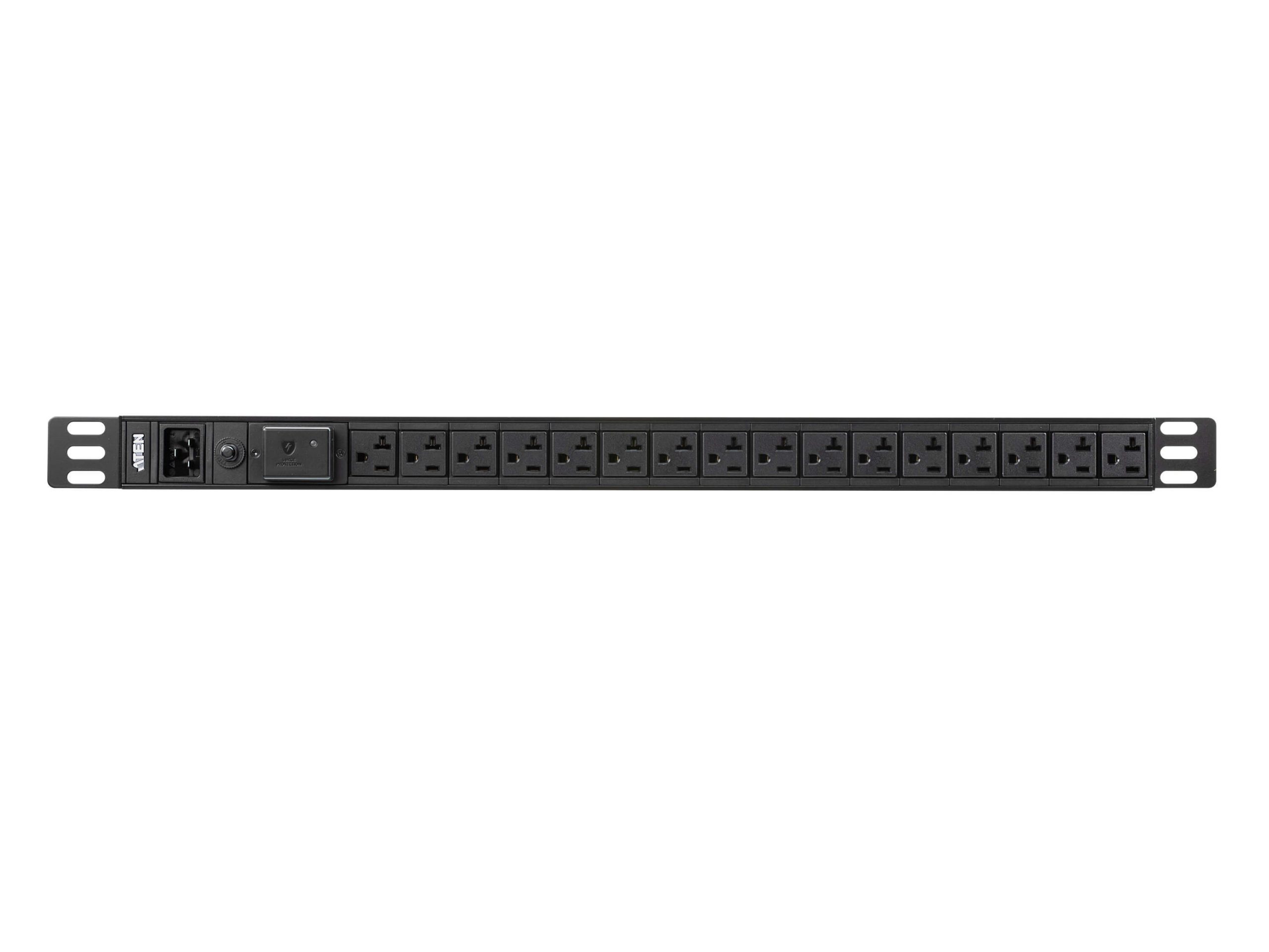 Aten PE0216SA Basic PDU with Surge Protection/100-120 VAC/15A Max