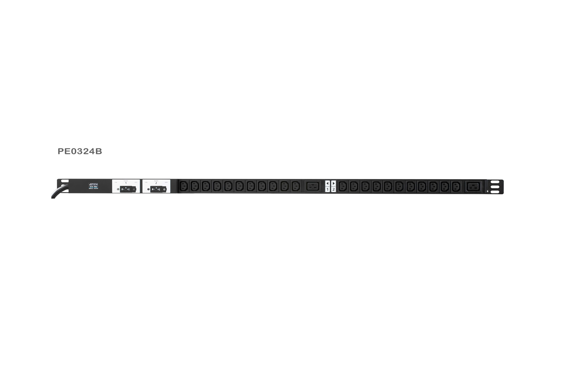 Aten PE0324B 24-Outlet 0U 30A Basic PDU with Surge Protection, (100v-120v) with Nema L6-30 Power Plug