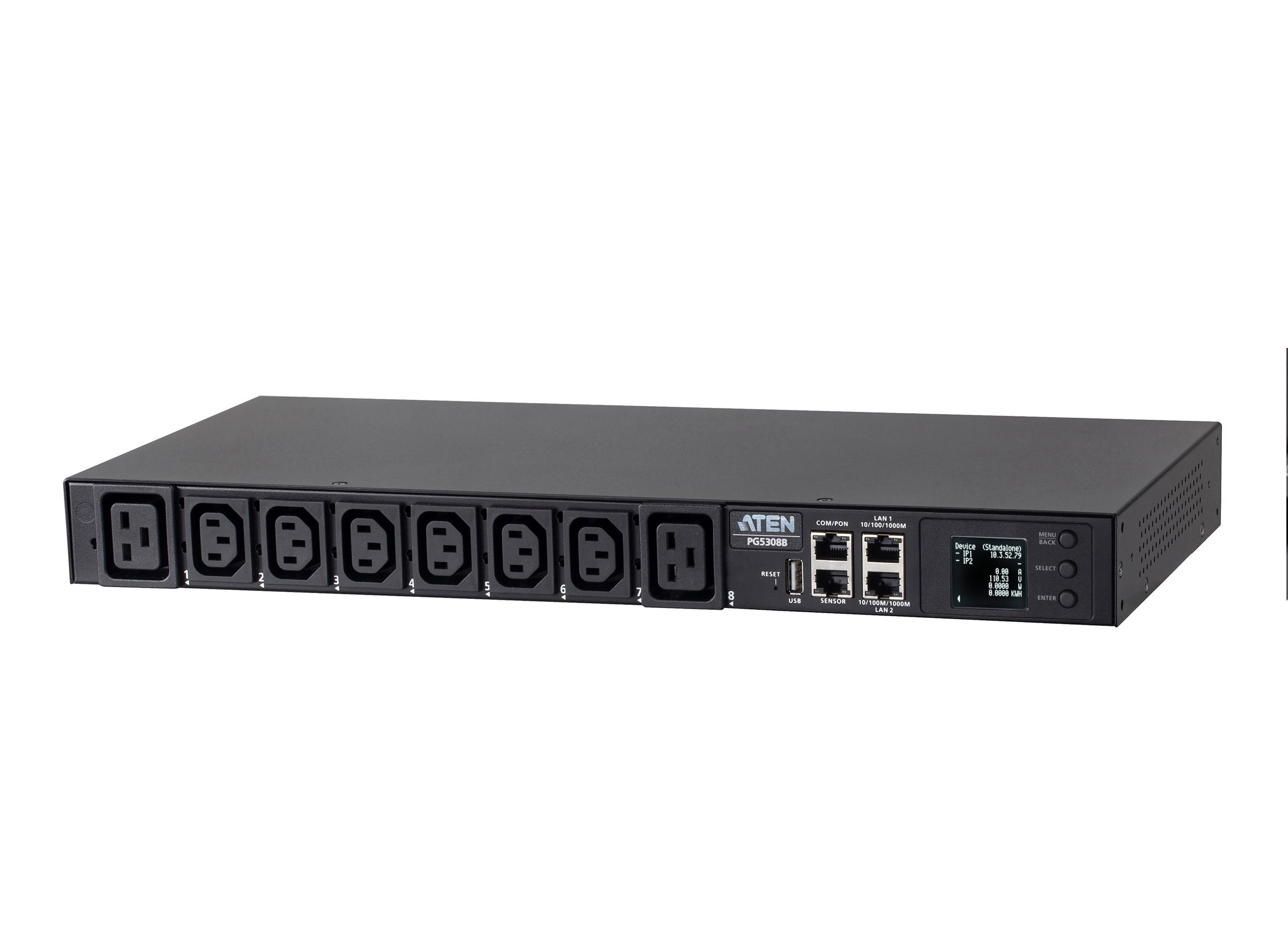 Aten PG5308B 30A 8-Outlet 1U Metered PDU (100V-230V)