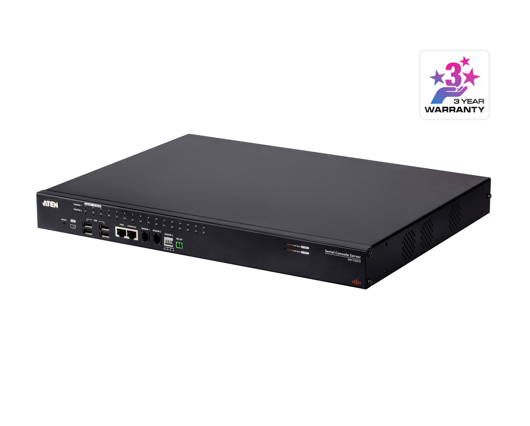 Aten SN1132CO 32-Port Serial Console Server with Dual Power / SFP