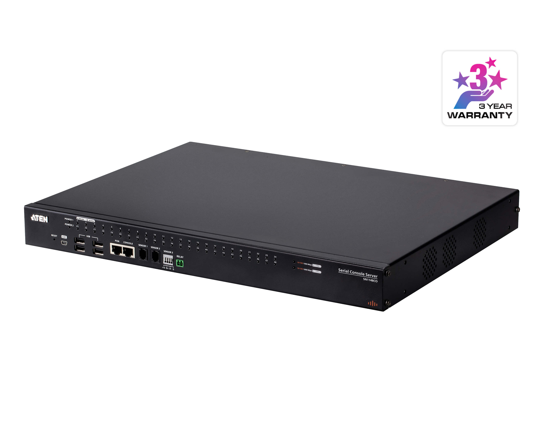 Aten SN1148CO 48-Port Serial Console Server with Dual Power / SFP