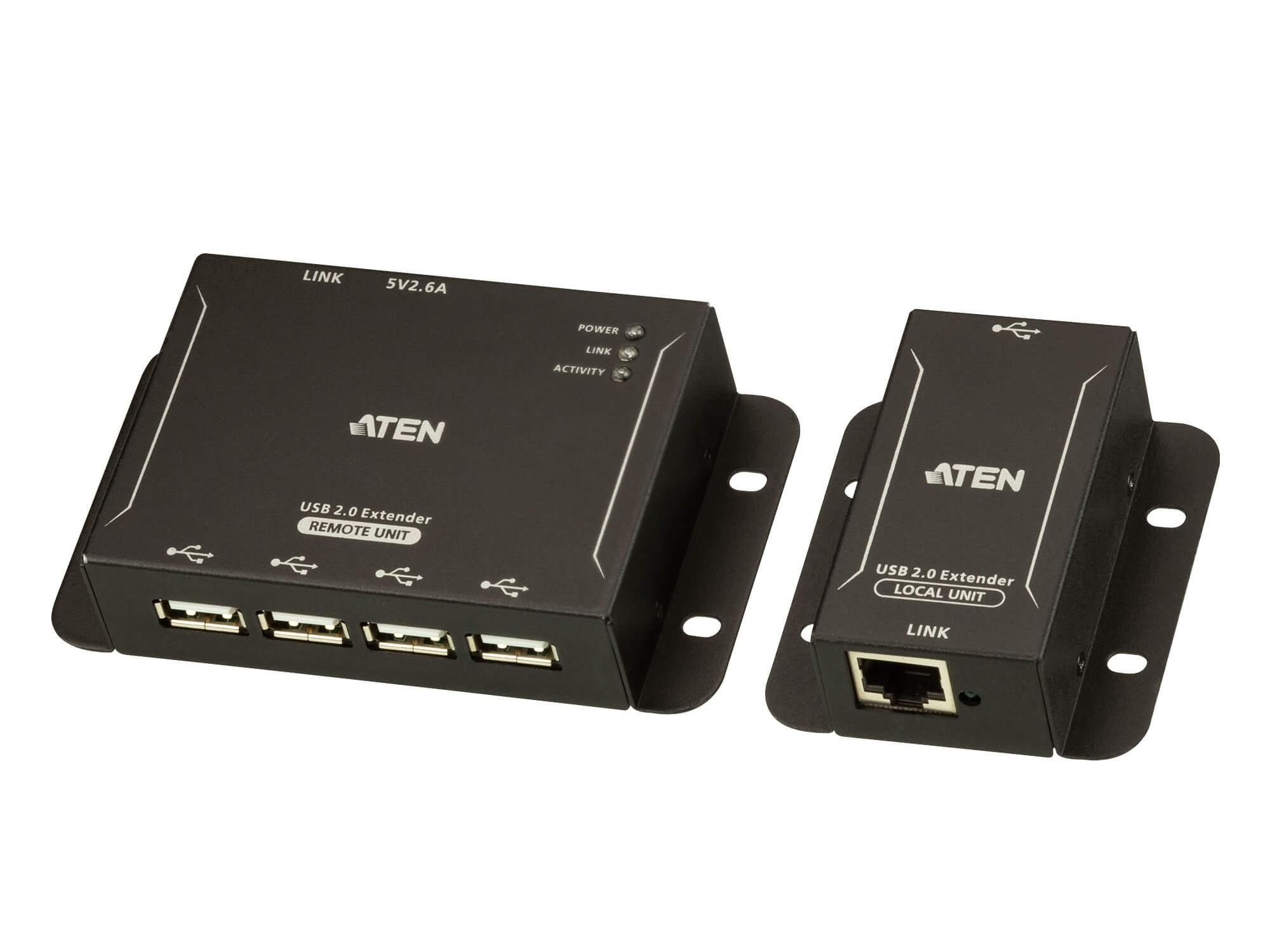 Aten UCE3250 4-Port USB 2.0 Cat5 Extender Transmitter / Receiver Up to 50m