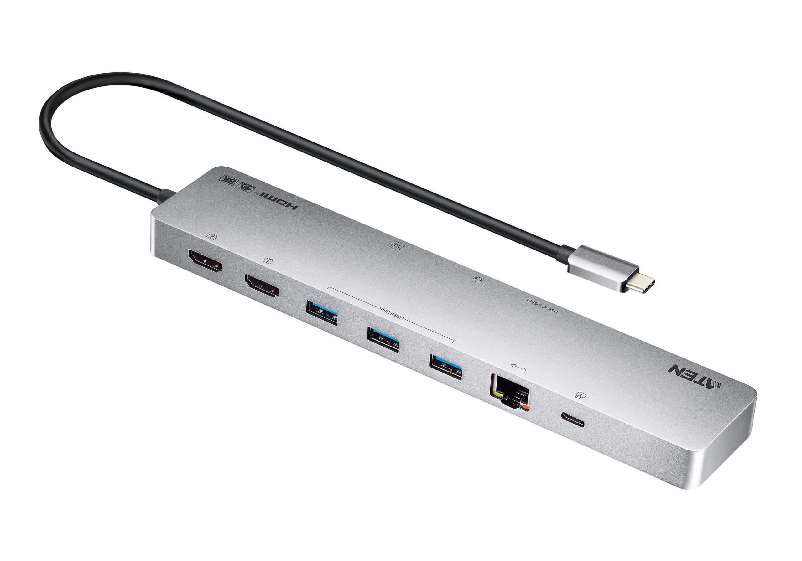 Aten UH3240 11-in-1 USB-C Multiport Dock with Power Pass-Through