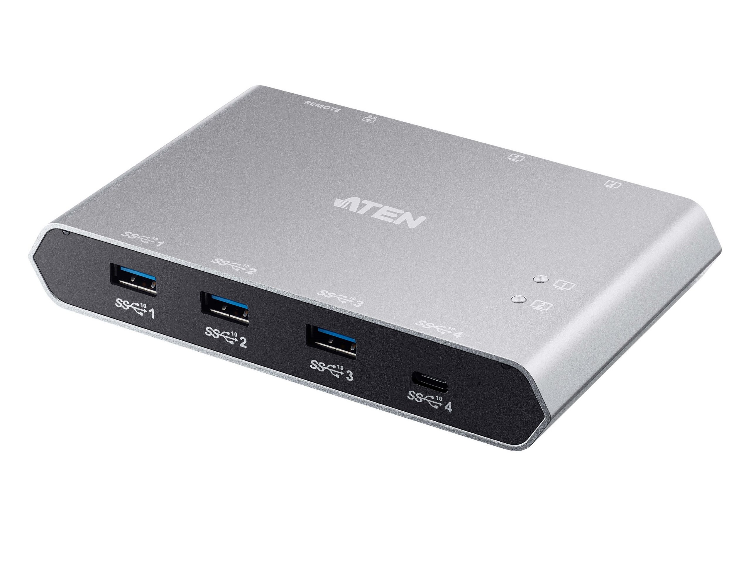 Aten US3342 2-Port USB-C Gen 2 Sharing Switch with Power Pass-through