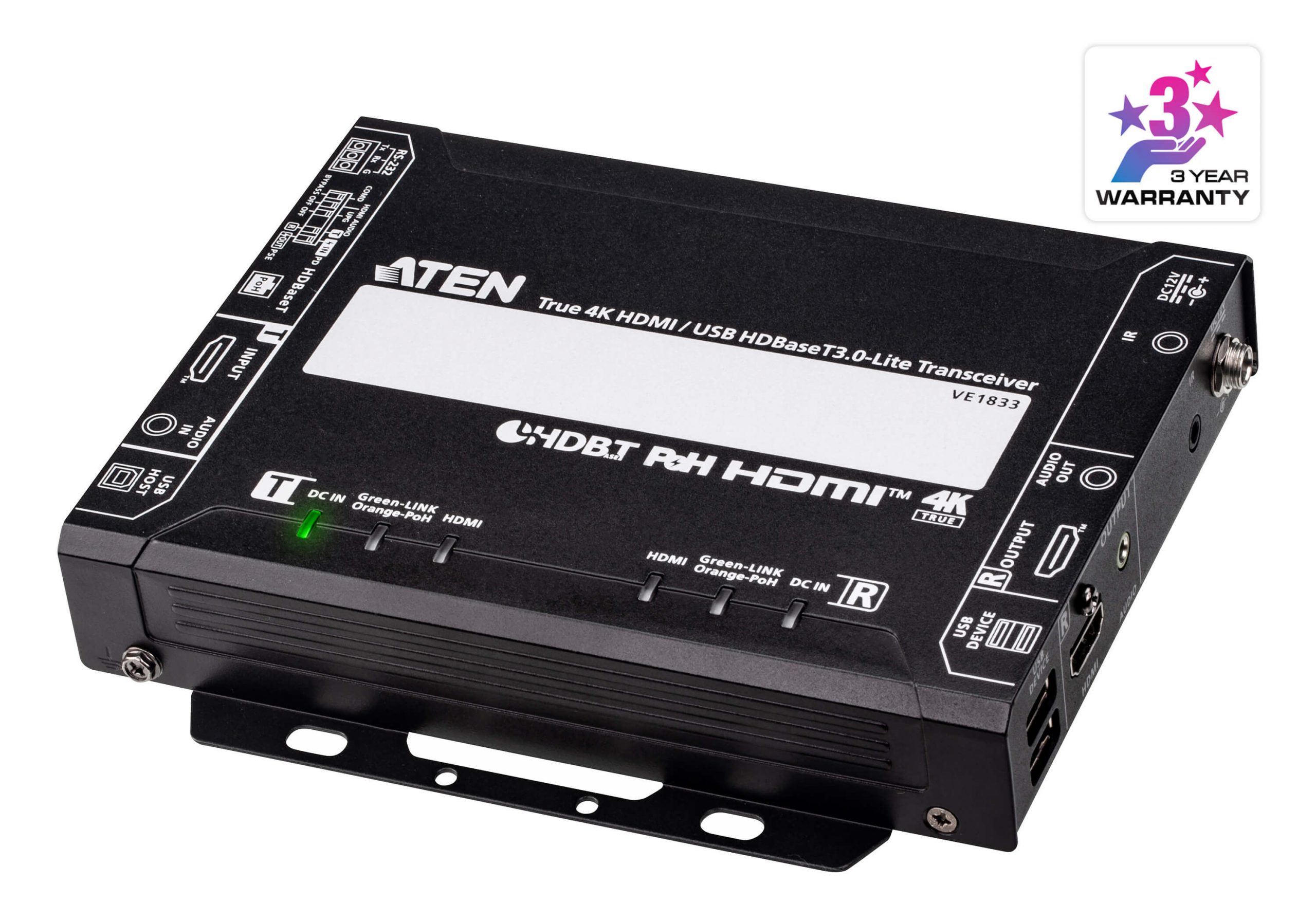 Aten VE1833 True 4K HDMI / USB HDBaseT 3.0 – Lite Transceiver with PoH (True 4K@40 m)