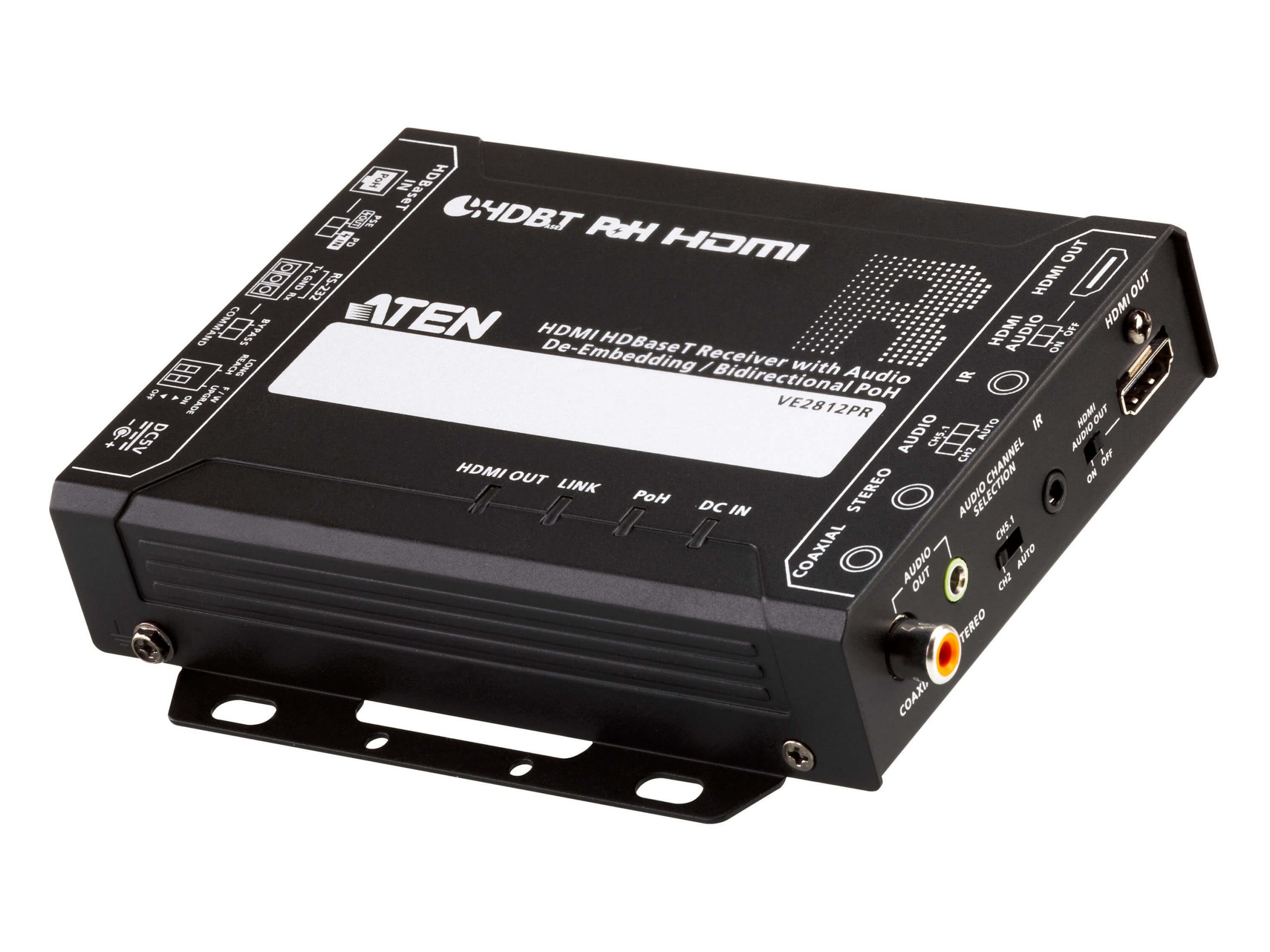 Aten VE2812PR 4K/100m HDMI HDBaseT Receiver with Audio De-Embedding/Bi-Directional PoH/HDBaseT Class A/PoH PSE and PD