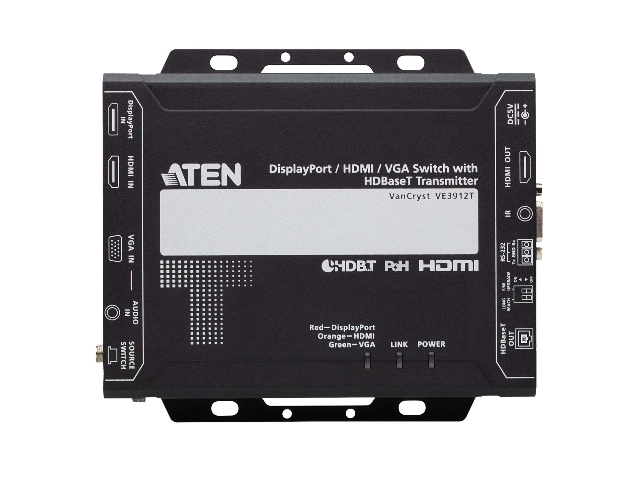 Aten VE3912T DisplayPort/HDMI/VGA Switch with HDBaseT Transmitter (PoH PD) - Image 3