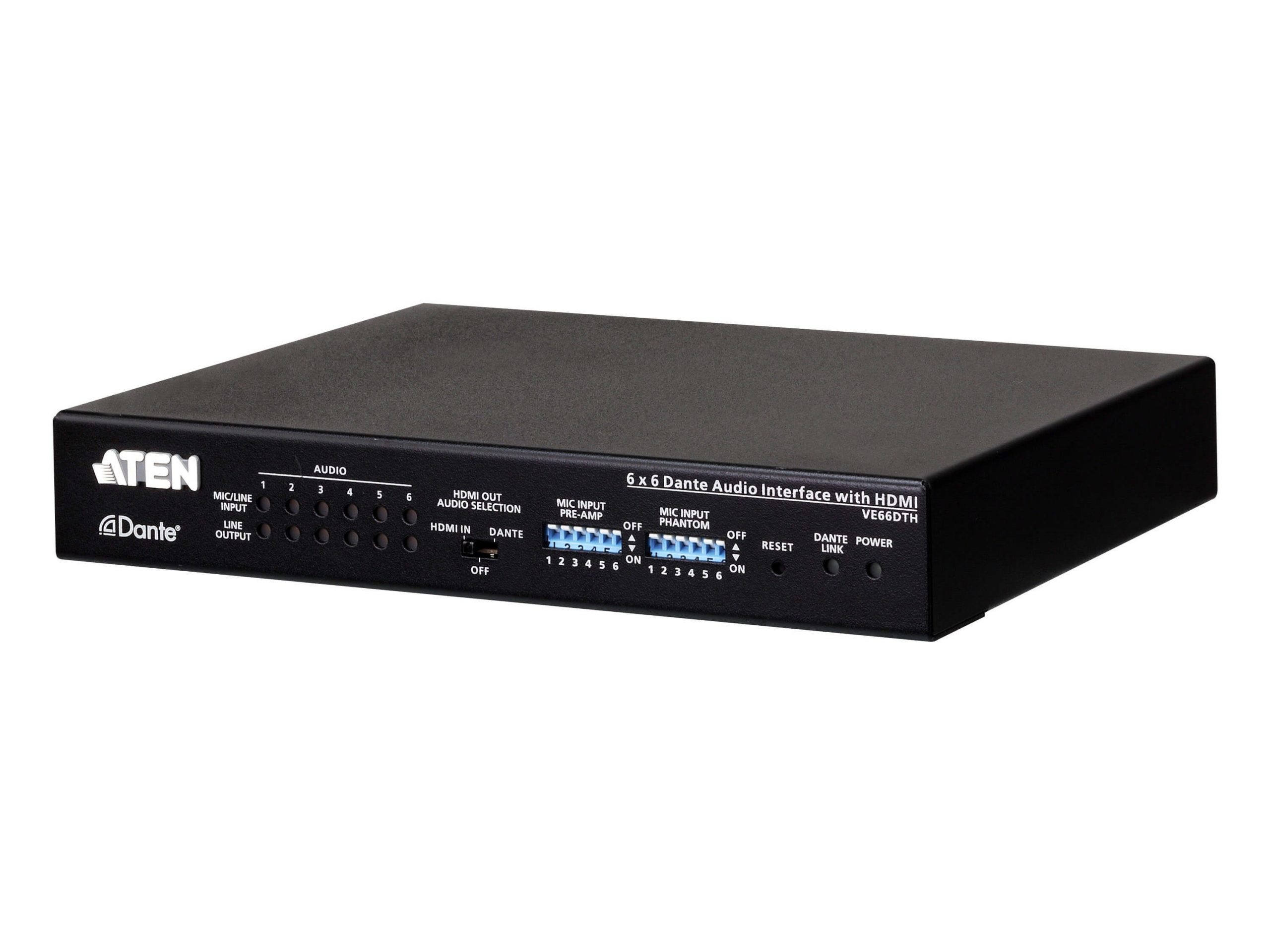 Aten VE66DTH 6×6 Dante Audio Interface with HDMI