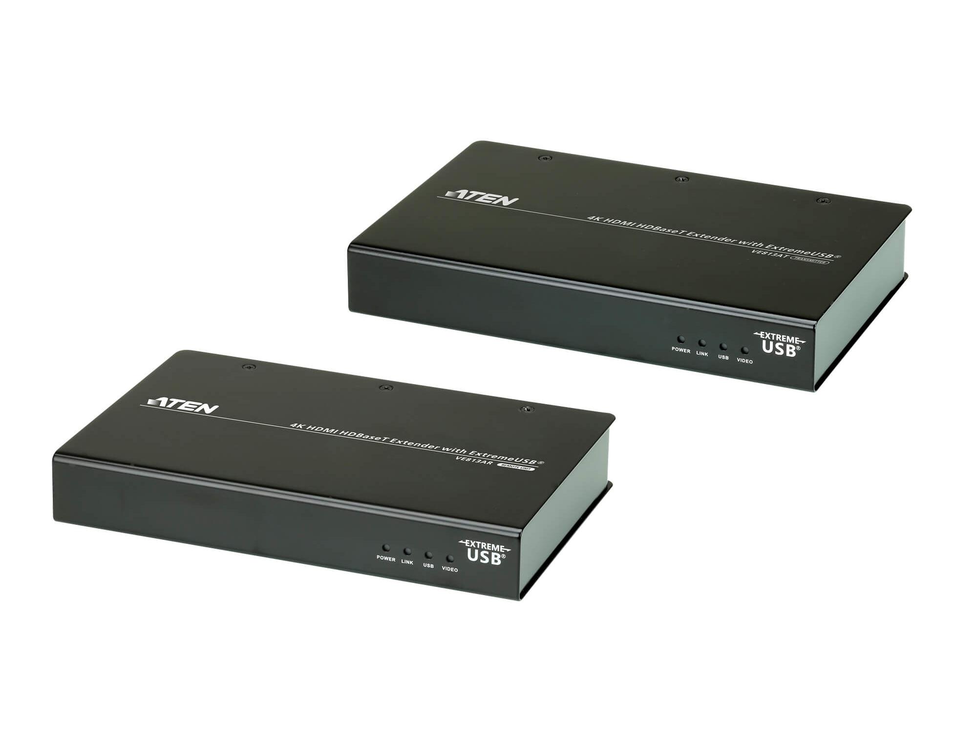 Aten VE813A HDBaseT 4K HDMI Extender / 100m Cat6a / ExtremeUSB USB 2.0 / 4K60 4:2:0