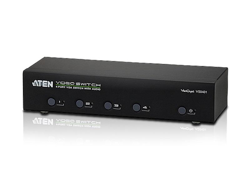 Aten VS0401 4-Port VGA Audio Switcher / RS-232 / IR Remote / 1920 x 1440 / 65 m