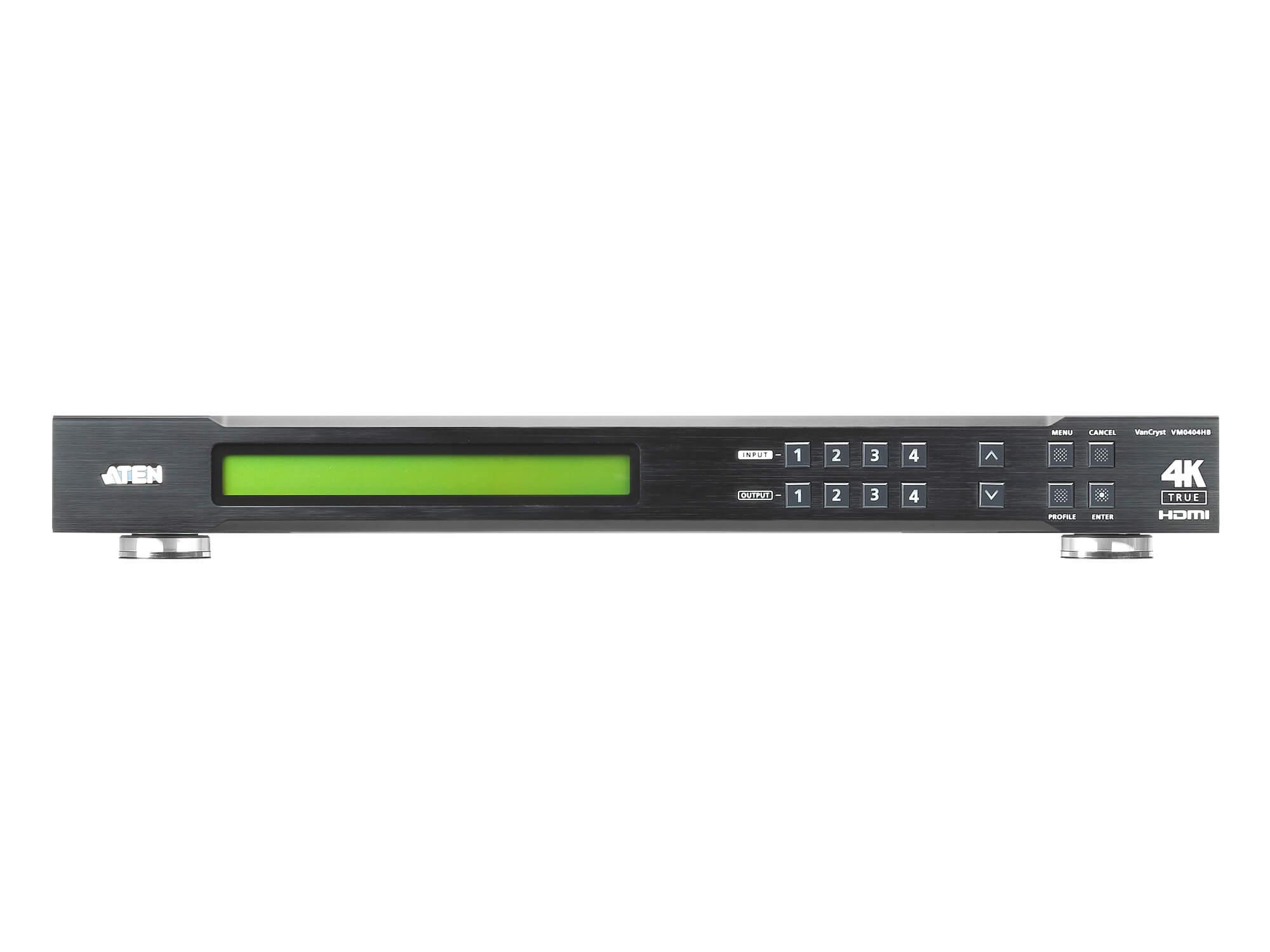 Aten VM0404HB 4×4 True 4K HDMI Matrix Switch / 4096×2160@60Hz 4:4:4 / HDCP2.2 / RS-232 / Web GUI