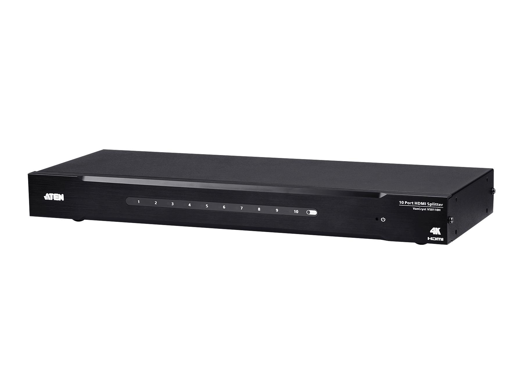 Aten VS0110HA 10-Port 4K HDMI Splitter HDCP 1.4 4096×2160@60Hz 4:2:0 RS232 1U Rack