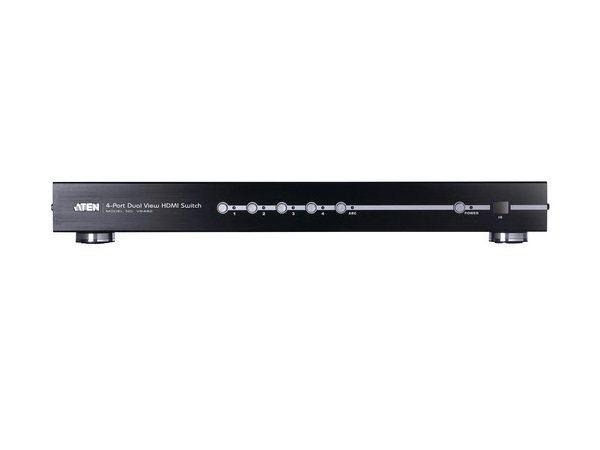 Aten VS482 4-Port Hi-Definition Video/Audio Switch with 2 Out/Audio De-Embedder