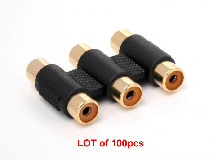 Atlona 07-058_L100 High-Quality Triple RCA Coupler For Audio/Video Cable Extension LOT of 100pcs
