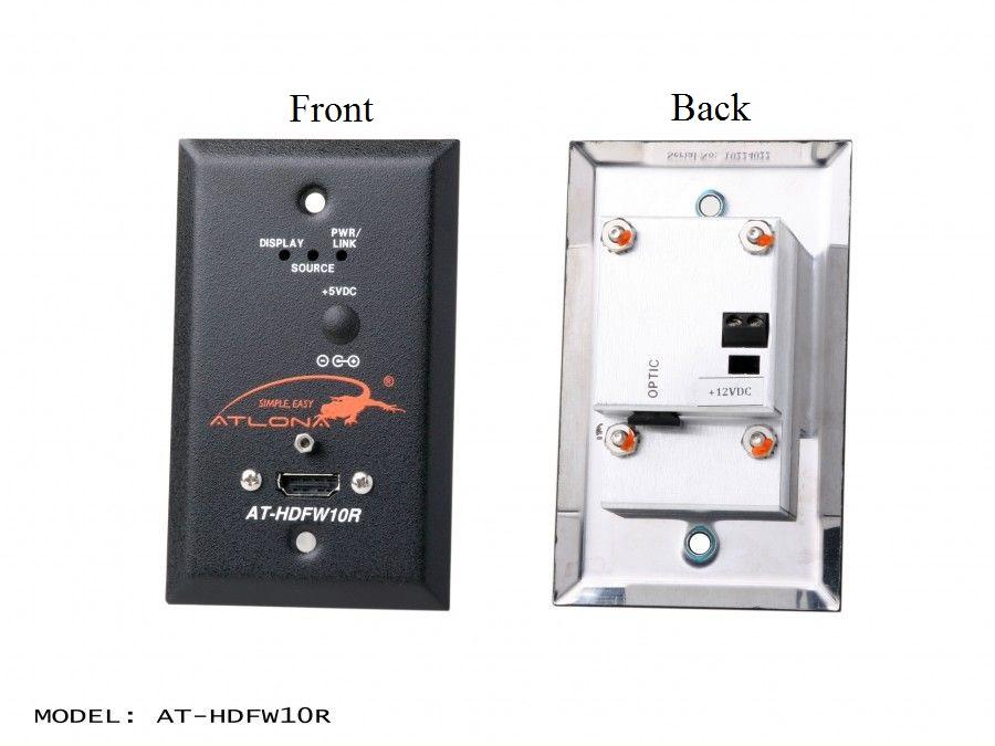 Atlona AT-HDFW10R Wall Plate Style HDMI Extender (Receiver) over single Multi Mode Fiber with HDCP and EDID Support
