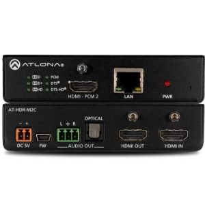 Atlona AT-HDR-M2C 4K HDR Multi-Channel to 2-Channel HDMI Audio Downmixer / De-Embedder / TOSLINK Analog