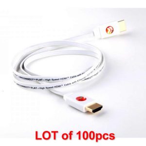 Atlona AT-LCF-12_L100 12ft Flat HDMI Speed Ethernet Cable for Blu-ray DVD Xbox One PS3 PS4 HDTV LOT of 100pcs
