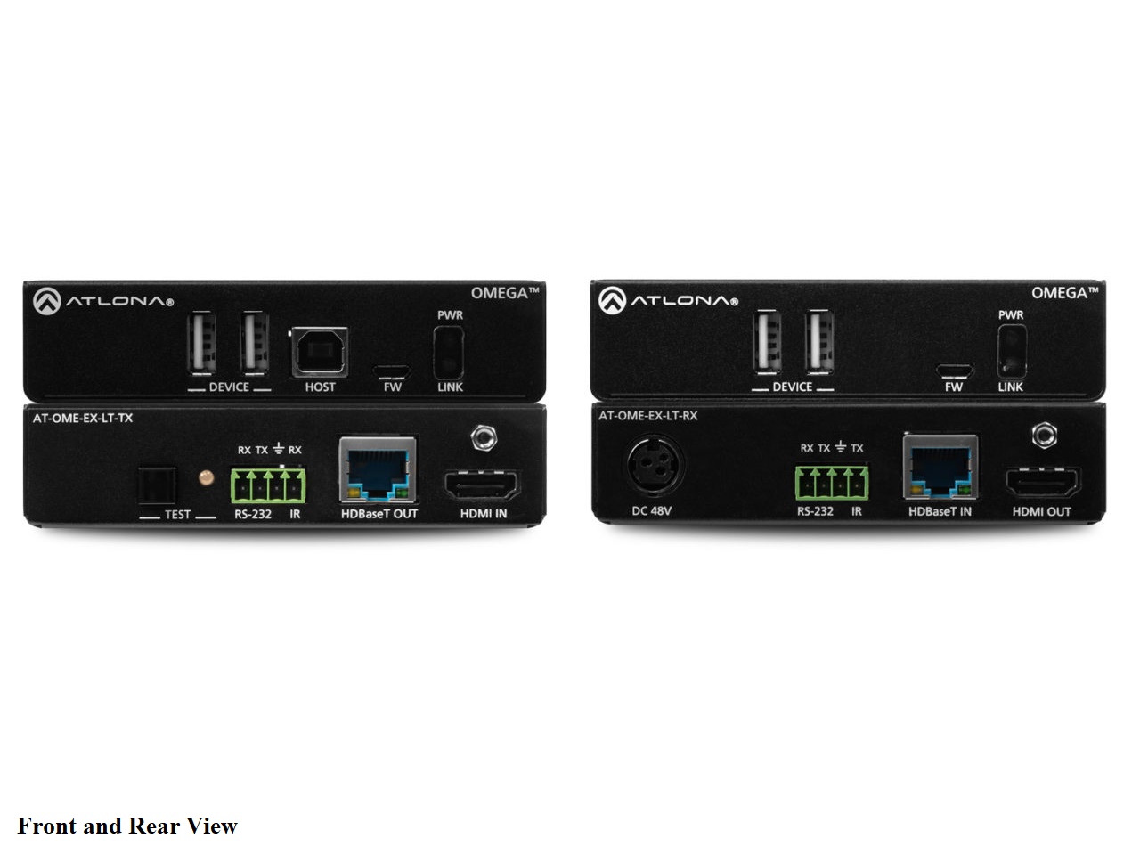 Atlona AT-OME-EX-KIT-LT Omega 4K/UHD HDMI Over HDBaseT Extender (Transmitter/Receiver) Kit with USB