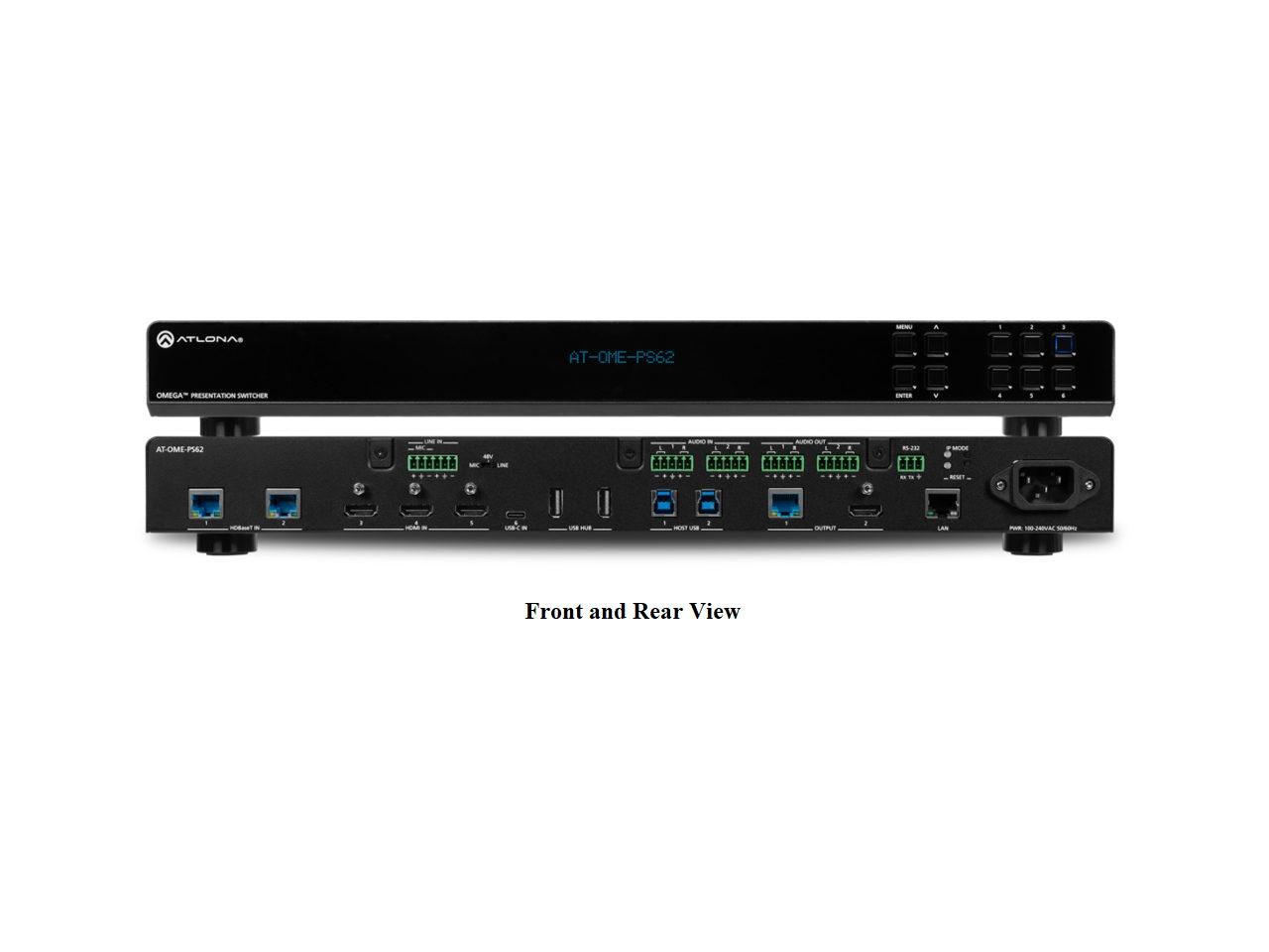 Atlona AT-OME-PS62 6x2 Matrix Presentation Switcher with USB