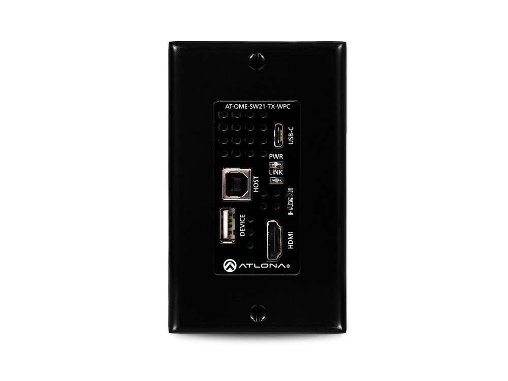 Atlona AT-OME-SW21-TX-WPC Wallplate HDBaseT Transmitter for HDMI and USB-C with USB Hub - Image 2