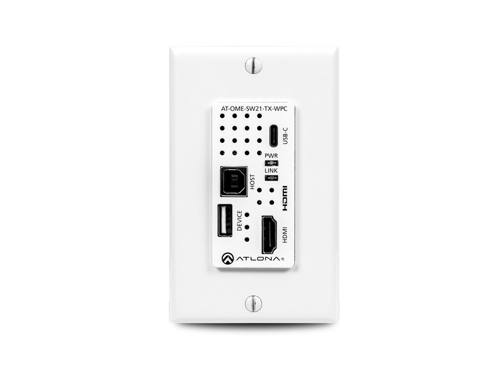 Atlona AT-OME-SW21-TX-WPC Wallplate HDBaseT Transmitter for HDMI and USB-C with USB Hub - Image 3