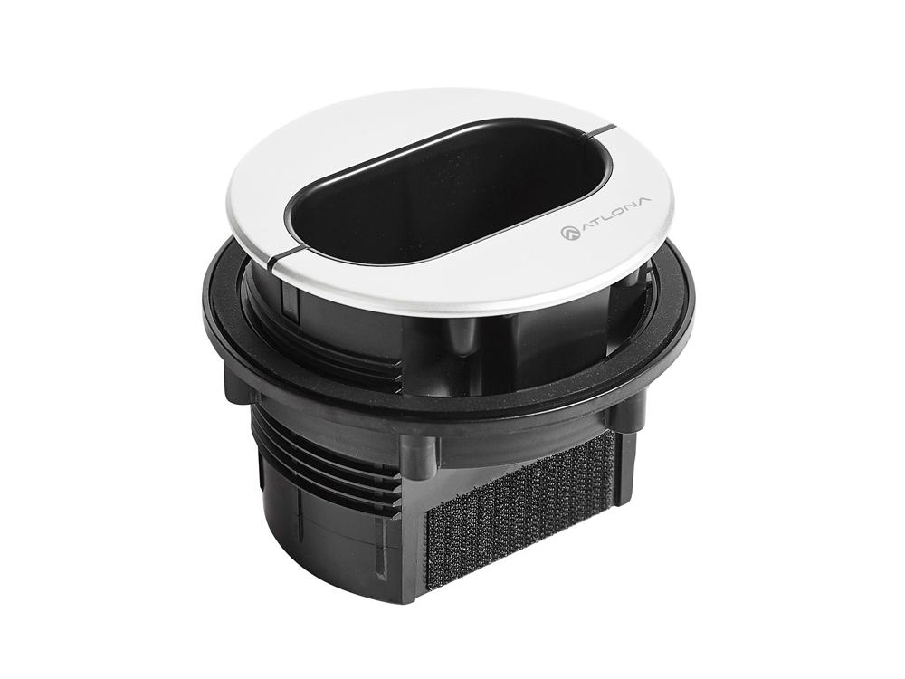 Atlona AT-PKT-3H Tabletop Cable Access Enclosure / 3-Cable Insert / 4in Cutout / 2in Depth