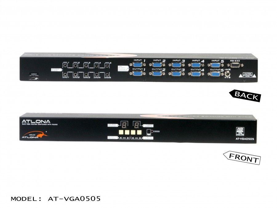 Atlona AT-VGA0505-b 5×5 Professional VGA with Audio Matrix Switch