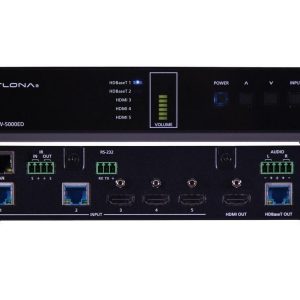 Atlona AT-UHD-SW-5000ED HDBaseT 5x2 HDMI/HDBaseT switcher 4K60 10.2Gbps Mirrored HDMI HDBaseT 100m PoE