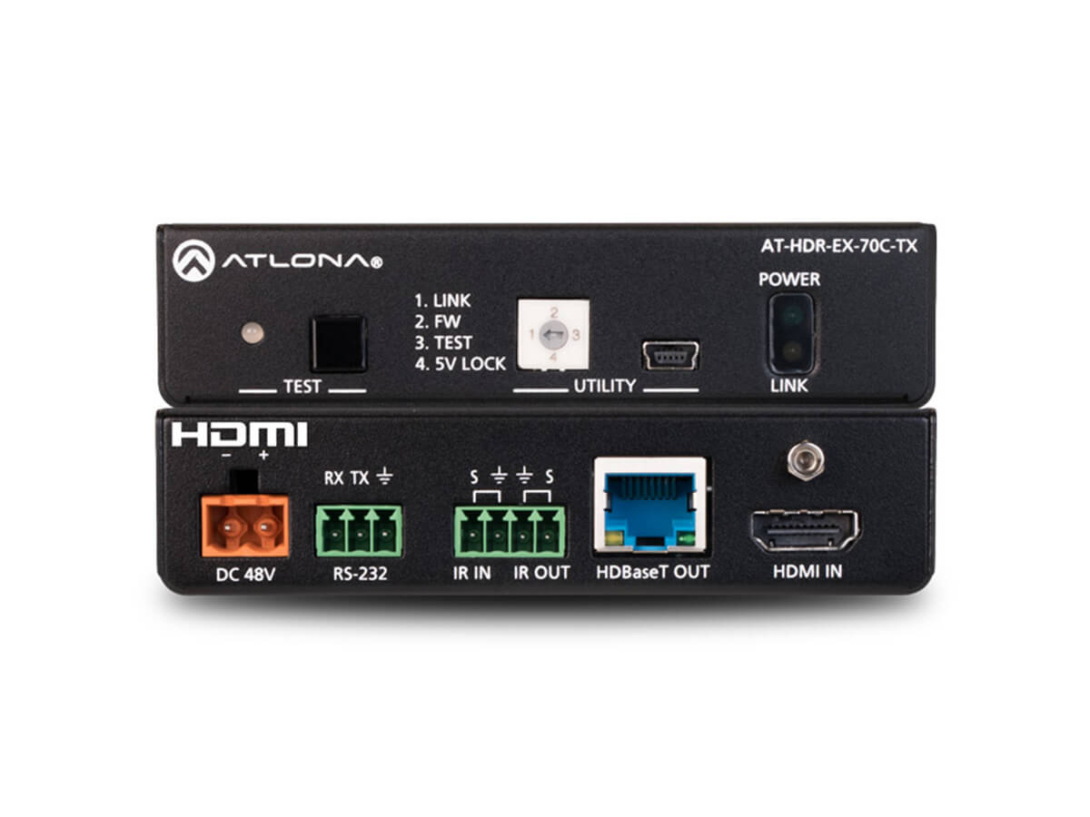 Atlona AT-HDR-EX-70C-TX HDBaseT Transmitter / 4K HDR 60 4:4:4 / IR RS232 / PoE / 130ft