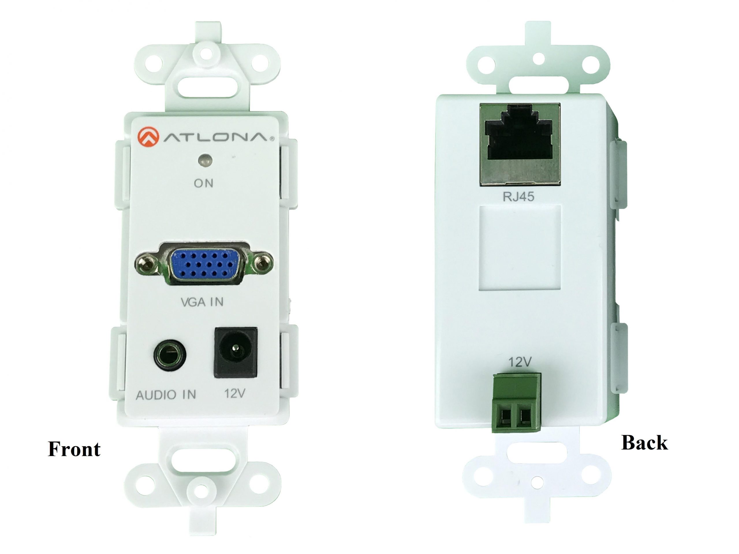 Atlona AT-VGAPW-SR VGA Video and Audio Wall Plate UTP/CAT5 Extender (Transmitter/Receiver) Set