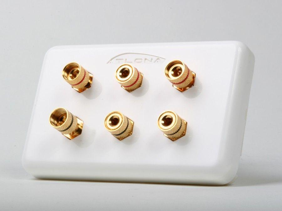 Atlona AT80060 High-Quality Wall Plate for 3 Speakers
