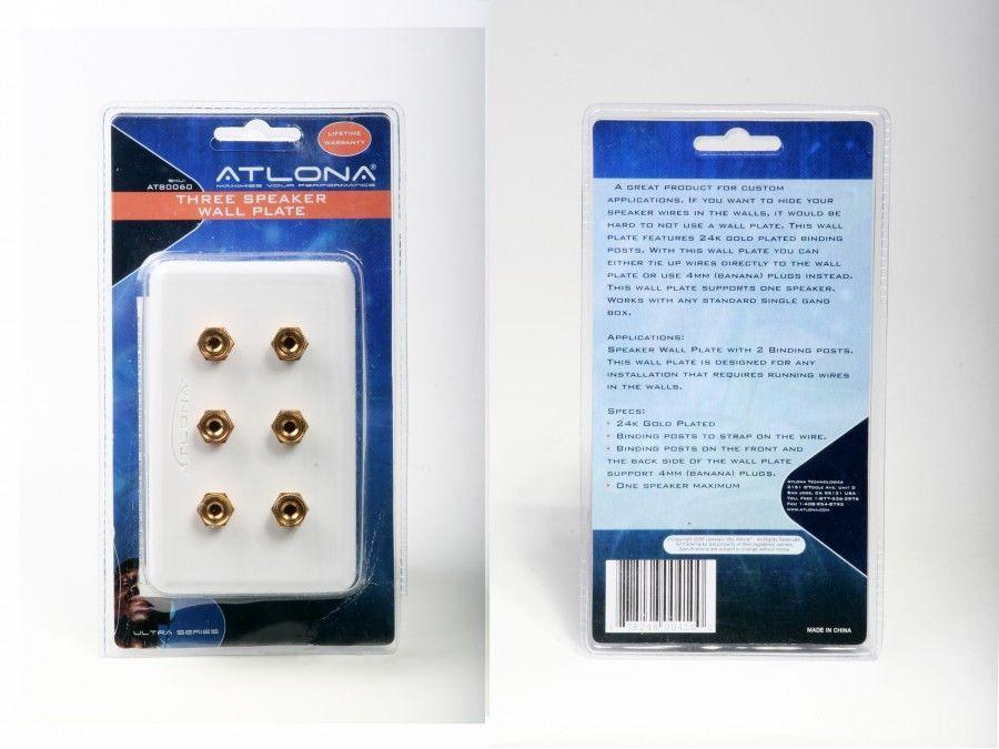 Atlona AT80060 High-Quality Wall Plate for 3 Speakers - Image 2