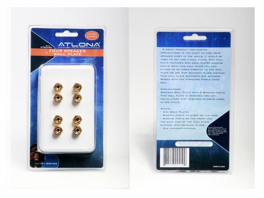Atlona AT80080 HIGH-QUALITY WALL PLATE FOR 4 SPEAKERS - Image 2