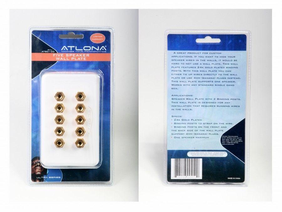Atlona AT80100 HIGH-QUALITY WALL PLATE FOR 5 SPEAKERS - Image 2