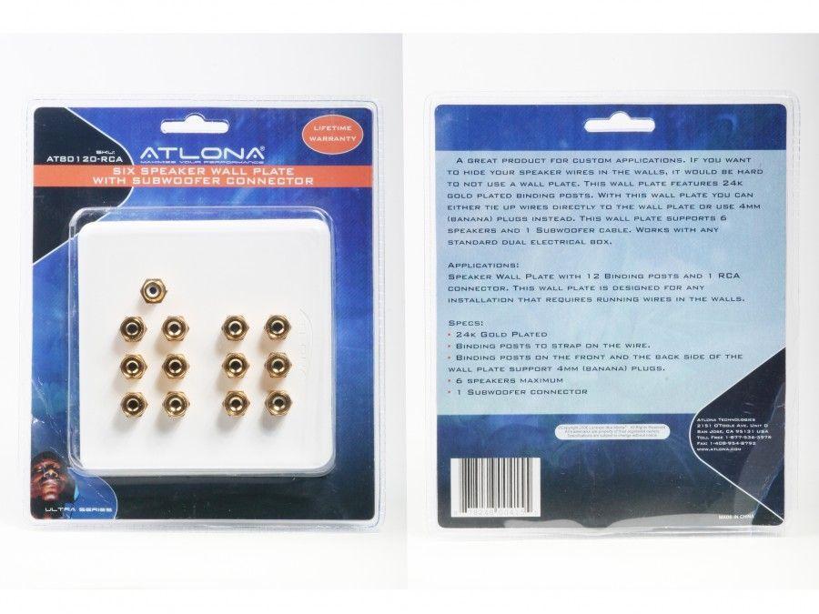 Atlona AT80120-RCA 6 Speaker Wall Plate With Subwoofer Input - Image 2