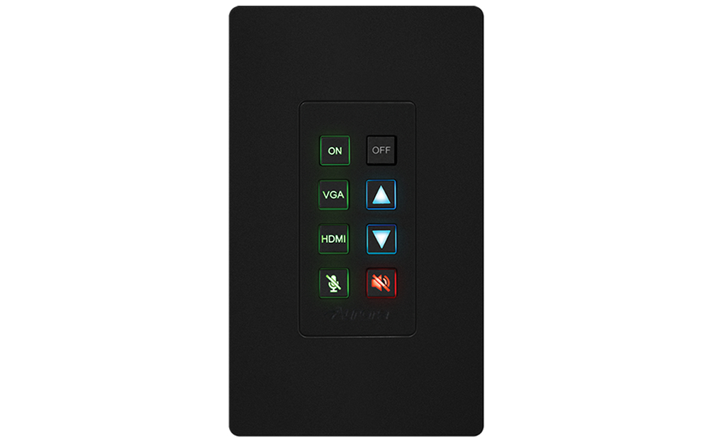 Aurora Multimedia DXB-8I-G2-B 8-Button 1-Gang Backlit Button Control Pad (Black) with No Tariffs, Black