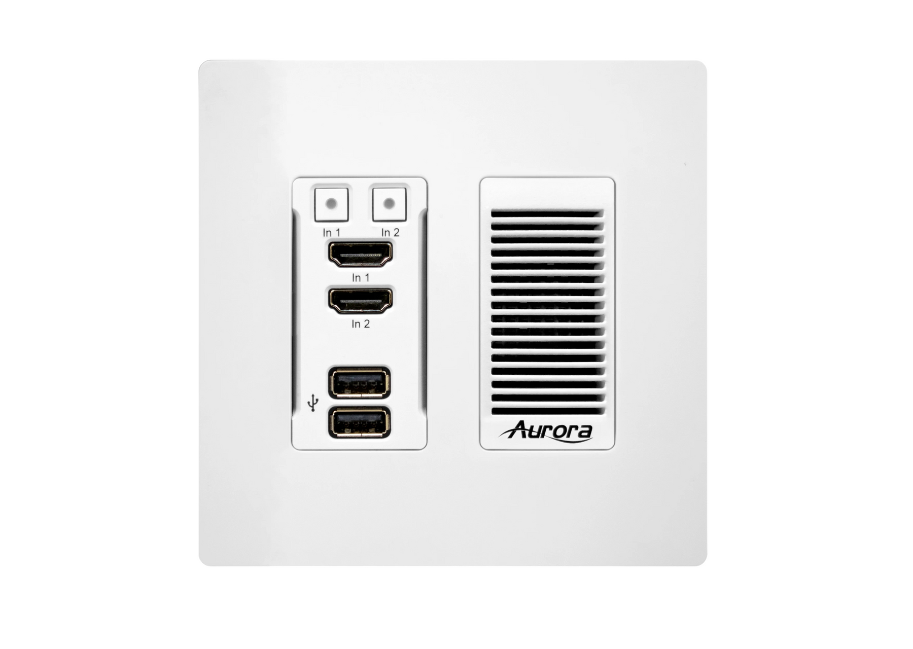 Aurora Multimedia HT-TX1-WP2-W 2 Input 4K60 4x4x4 Uncompressed HDBaseT 2.0 Wall Plate Transmitter/330ft/White