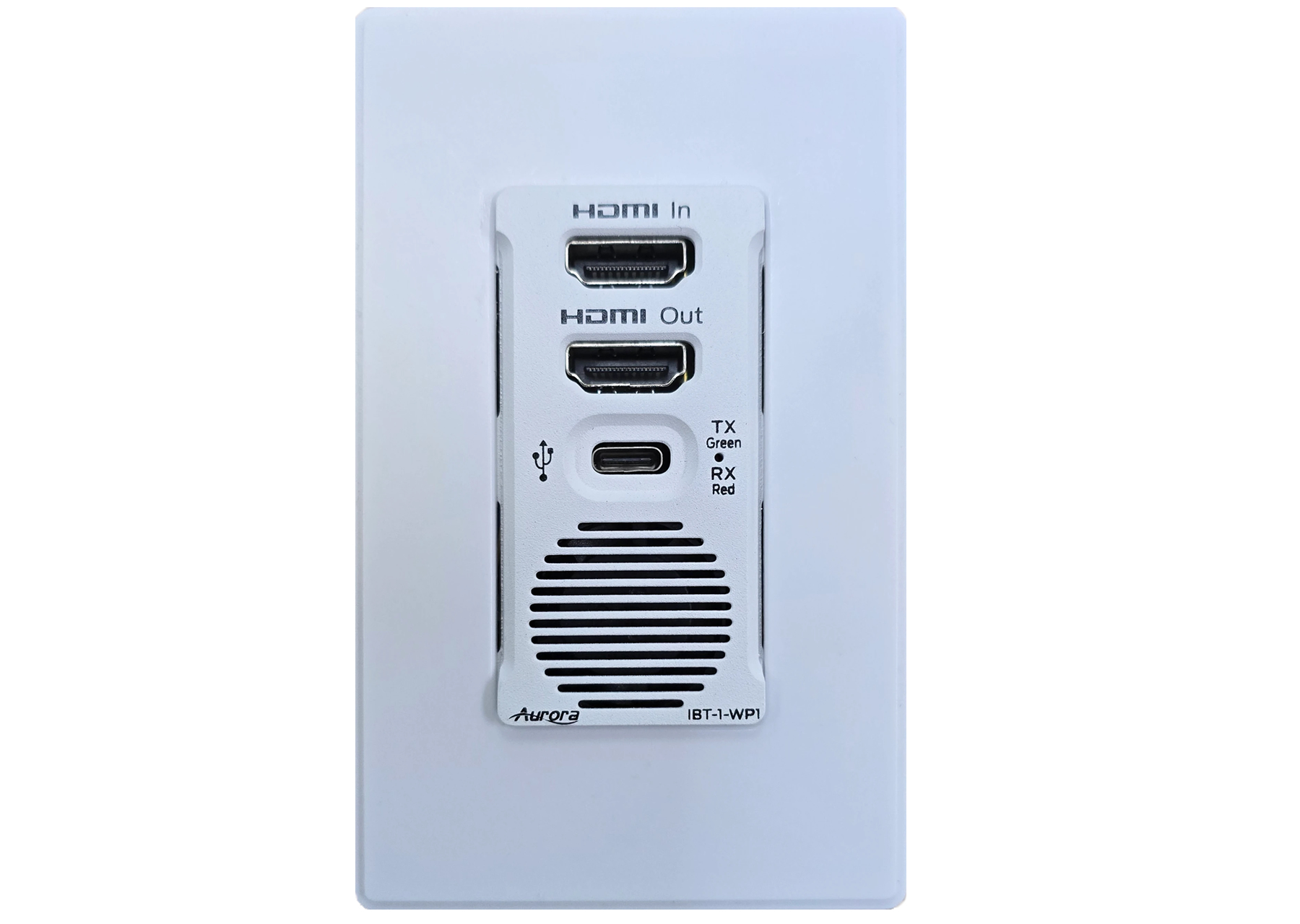 Aurora Multimedia IBT-1-WP1-W IPBaseT® AV Distribution Wall Plate – White