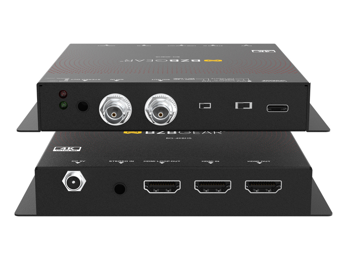 BZBGEAR BG-4KBHS 12G/6G/3G/HD-SDI & HDMI 2.0 Bi-Directional Converter with Audio Embedding and Extraction