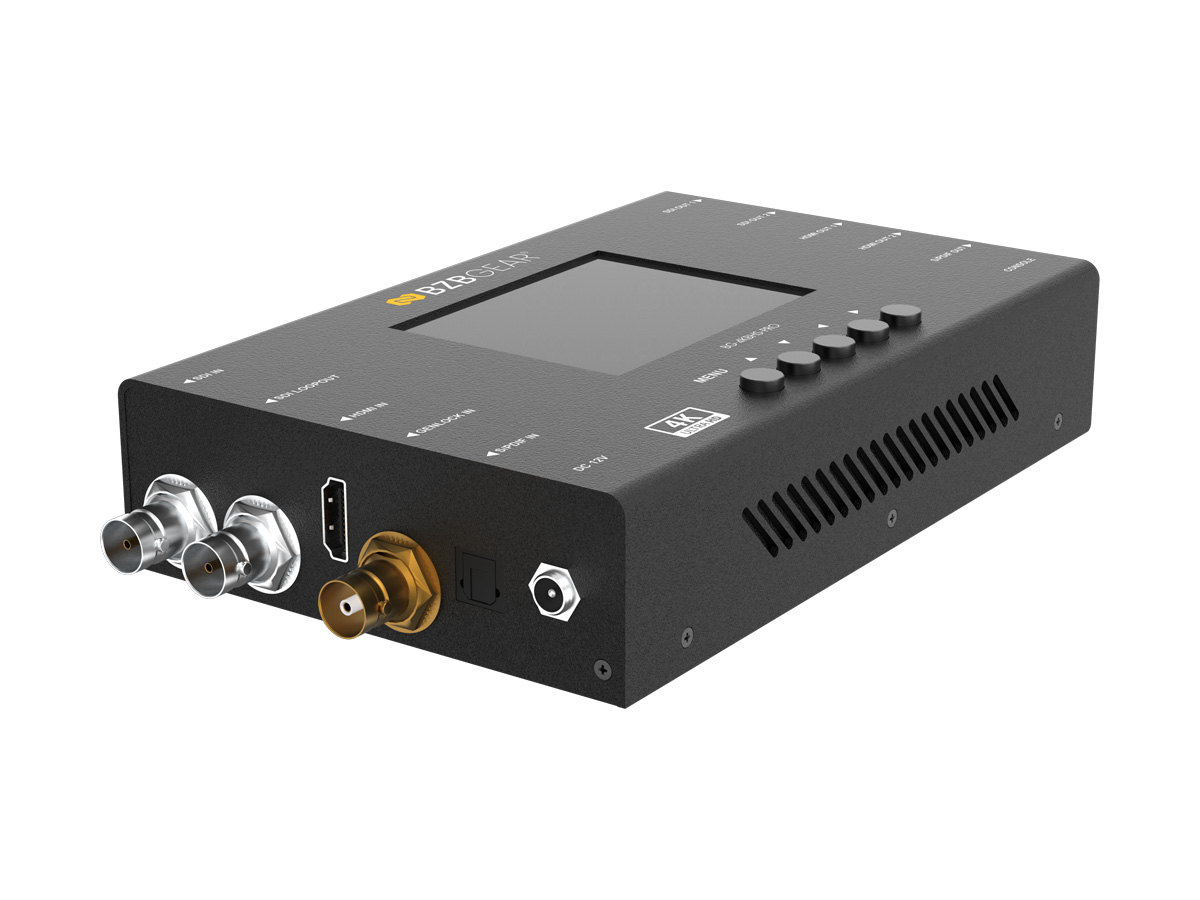 BZBGEAR BG-4KBHS-PRO HDMI 2.0 & 12G/6G/3G/HD-SDI Cross Converter and Scaler with 3.5” LCD Display/Built-in Test Patterns /Audio Embedder/De-Embedder - Image 7