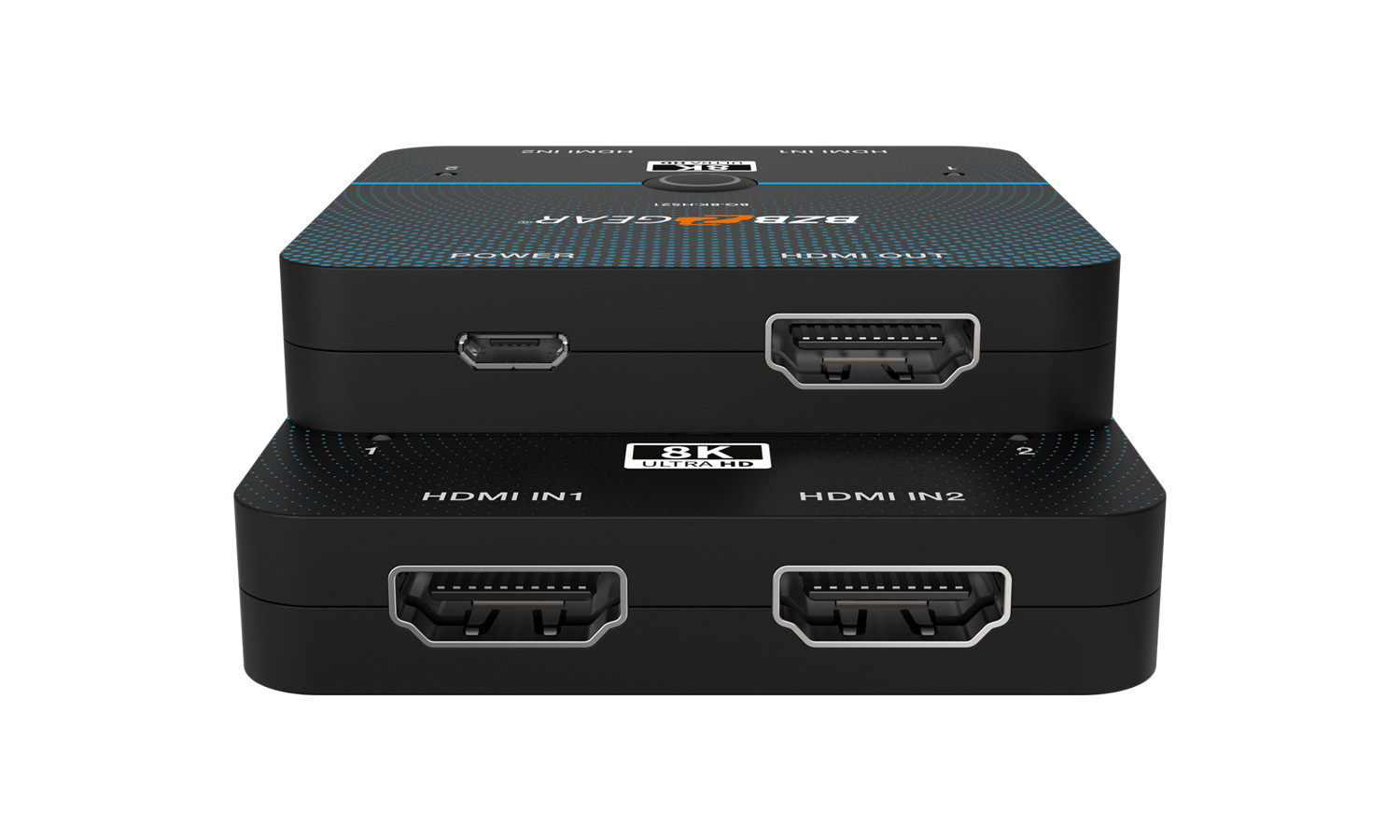 BZBGEAR BG-8K-HS21 2×1 8K UHD Ultra Slim HDMI 2.1 Switcher (8K60/4K120Hz 4:4:4 and VRR/FVA/ALLM Support)