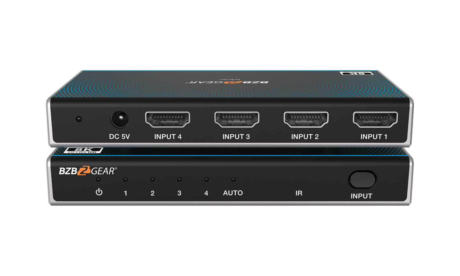 BZBGEAR BG-8K-HS41 4×1 8K UHD Ultra Slim HDMI 2.1 Switcher (8K60/4K120Hz 4:4:4 and VRR/FVA/ALLM Support)