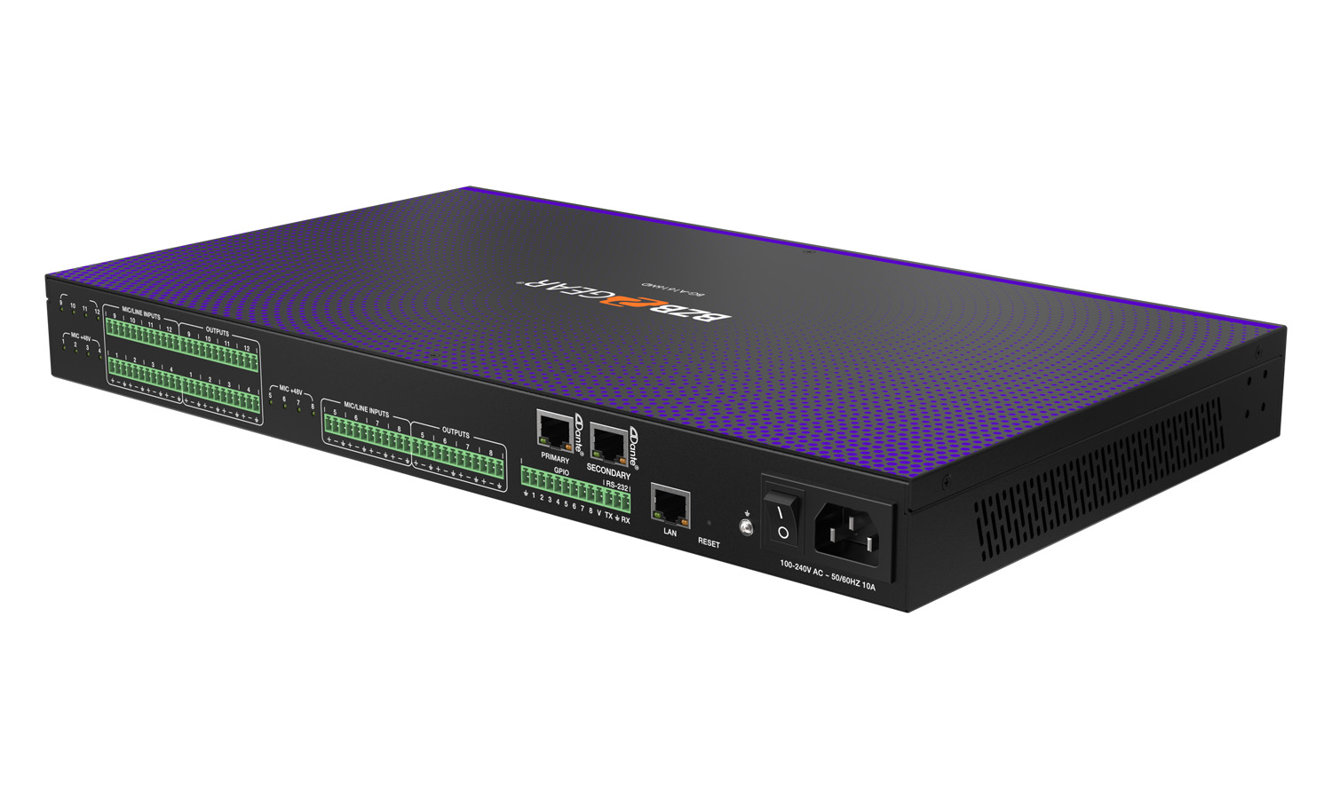 BZBGEAR BG-A1616MD 16x16 Balanced Digital Audio Processor/Matrix with 12-Channel Mic Line In/Out and 4-Channel Dante In/Out plus AEC/ANS/Filter/Limiter/EQ/Delay Support - Image 3