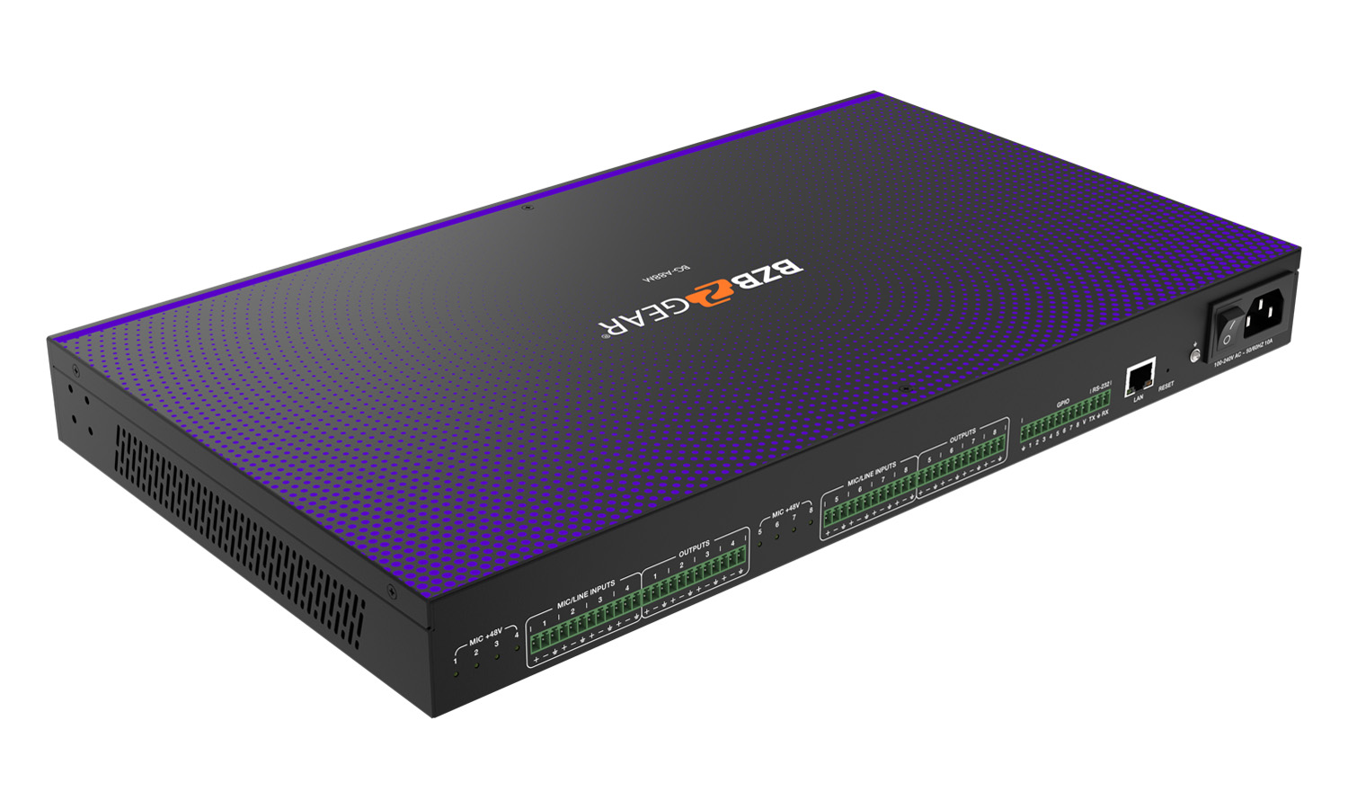 BZBGEAR BG-A88M-b 8x8 Balanced Digital Audio Processor/Matrix with AEC/ANS/AGC/Auto Mixer and 8-Channel Programmable GPIO Support - Image 4
