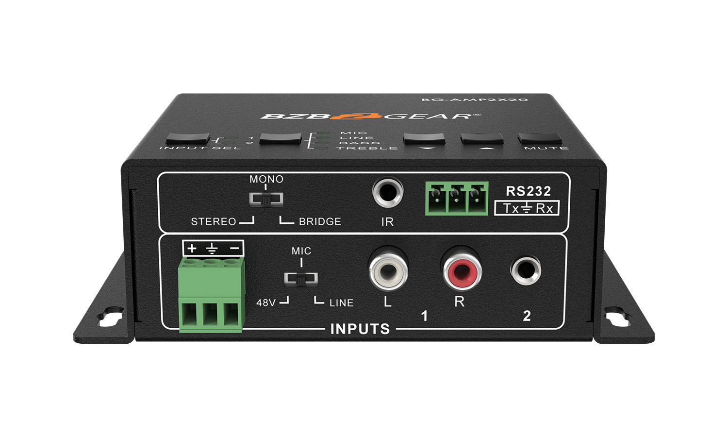BZBGEAR BG-AMP2X20 2-Channel 40W 4/8 Ohms Stereo/Mono Audio Amplifier