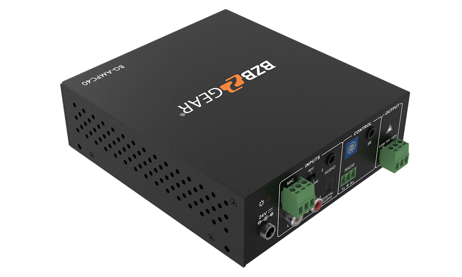 BZBGEAR BG-AMPC40 2-Channel 40W 70/100V Stereo/Mono Audio Amplifier - Image 5