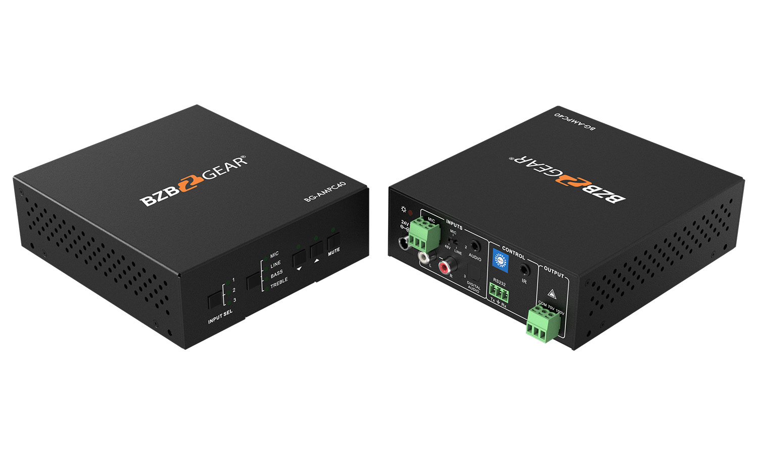 BZBGEAR BG-AMPC40 2-Channel 40W 70/100V Stereo/Mono Audio Amplifier - Image 6