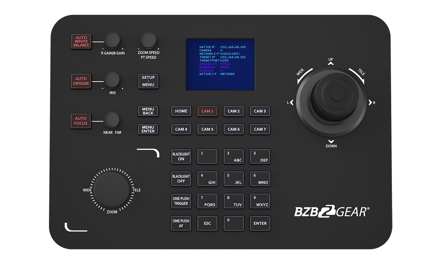 BZBGEAR BG-Commander Universal Advanced Serial and IP PTZ Joystick Controller with POE (IP/RS-232/422/485)